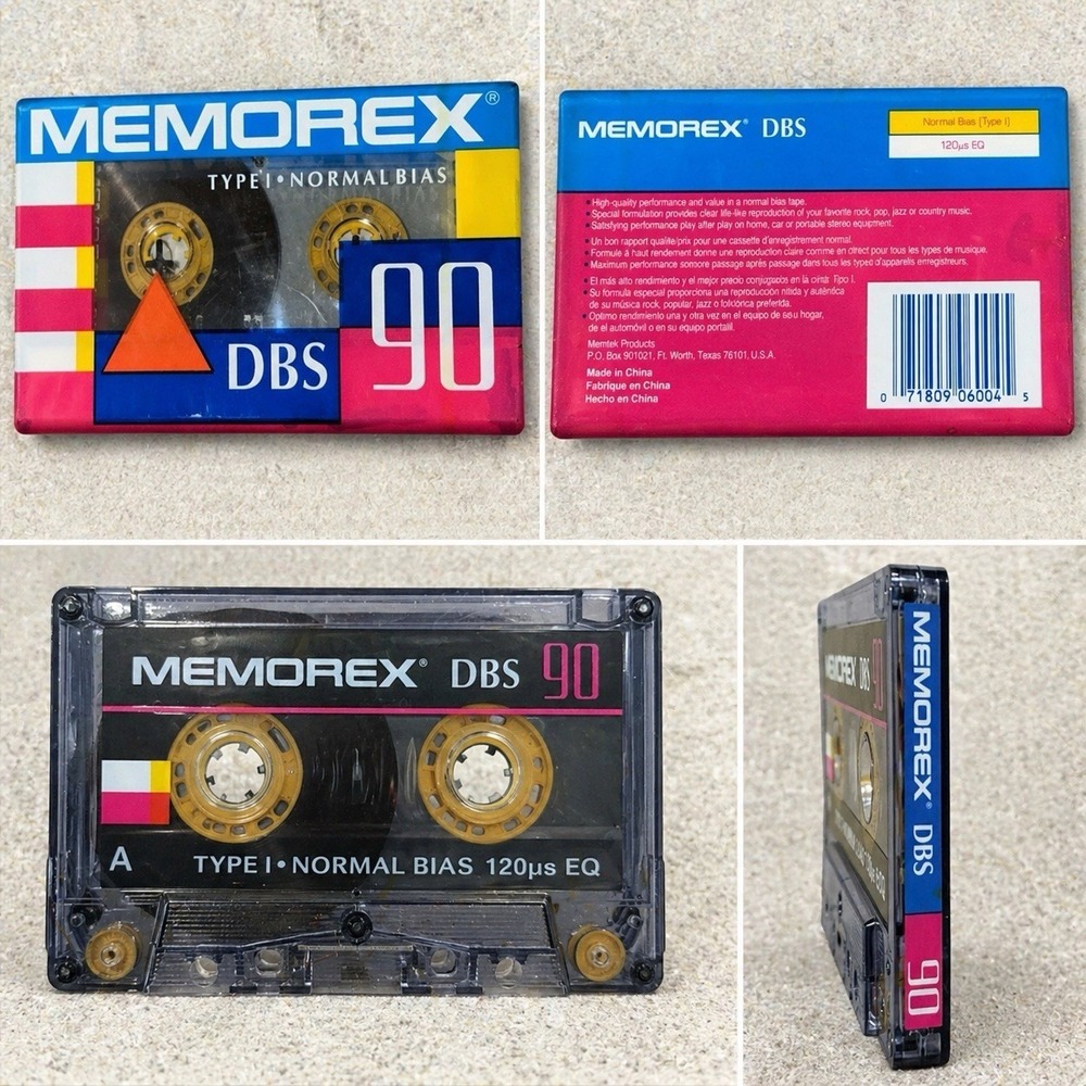 New MEMOREX dBS 90 Normal Bias Position I 120 EQ Blank Audio Cassette